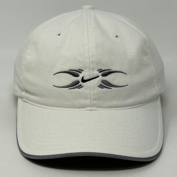 Vintage Nike Swoosh Logo Hat Cap White Y2Ks 2000s Strapback 6 Panel - Picture 11 of 11